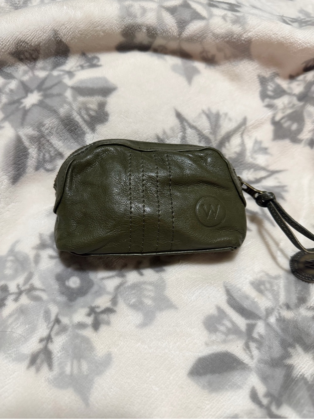 Wanderers Travel Co Olive Green Leather Coin Pouch